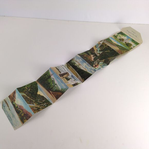 Victory Highway US 40 1930s Fold-Out Linen Postcards Transcontinental Mountains - Picture 3 of 10